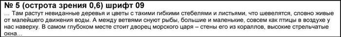 Другая таблица проверки зрения